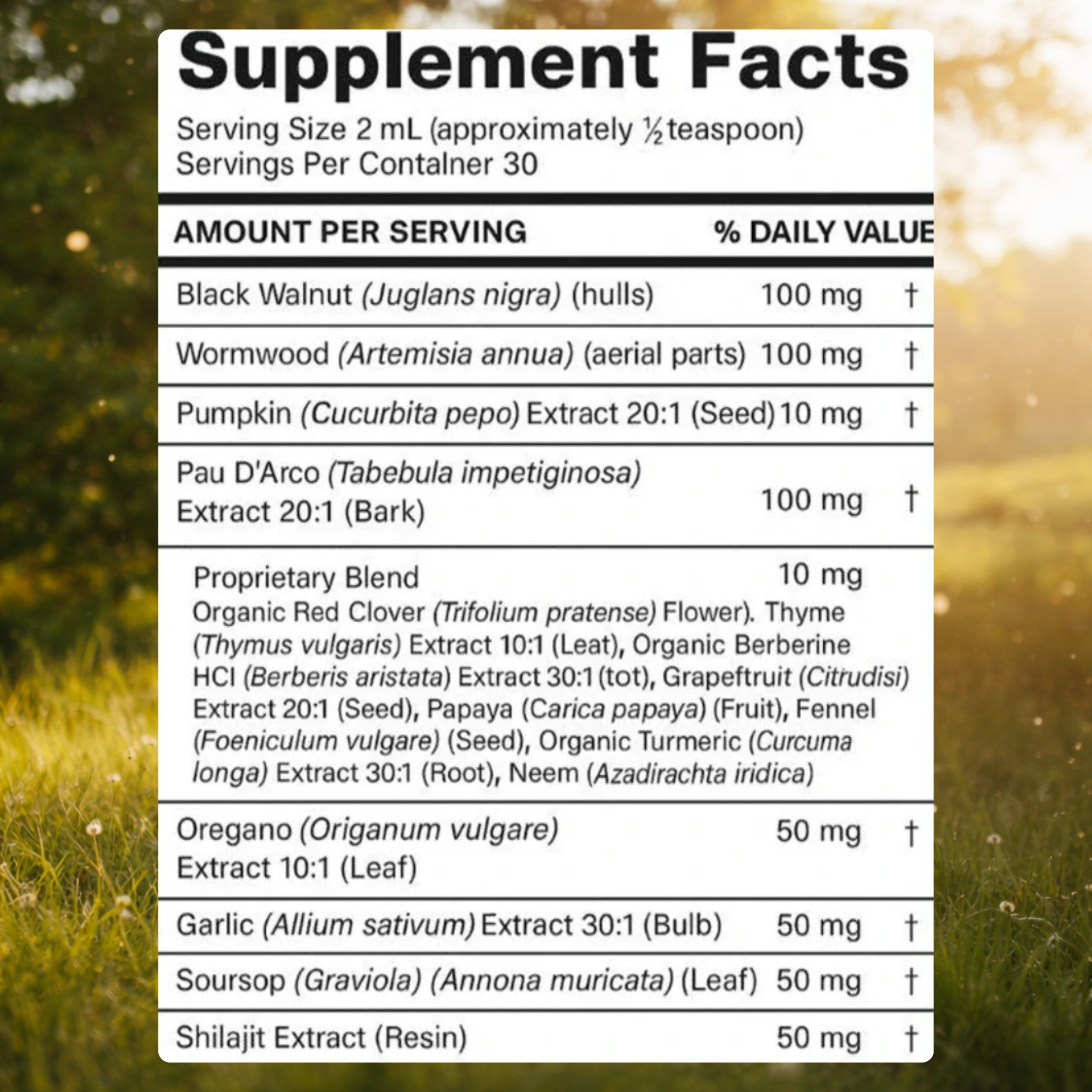 Black Walnut Wormwood Full Spectrum Formula